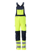 13869-216-17010 Overall med knelommer - hi-vis gul/mørk marine
