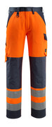 15979-948-17010 Bukser med knelommer - hi-vis gul/mørk marine