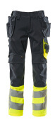 17531-860-01017 Bukser med hengelommer - mørk marine/hi-vis gul