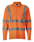 18283-995-14 Pikéskjorte, langermet - hi-vis oransje