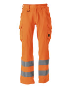18879-860-14 Bukser med lårlommer - hi-vis oransje
