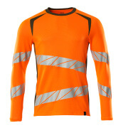 19081-771-1433 T-skjorte, langermet - hi-vis oransje/mosegrønn