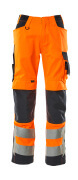 20879-236-14010 Bukser med knelommer - hi-vis oransje/mørk marine