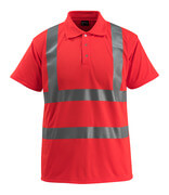 50593-976-222 Pikéskjorte - hi-vis rød